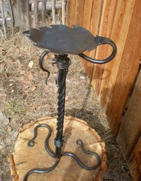 Large Standing Candle Holder - Leaf Pattern